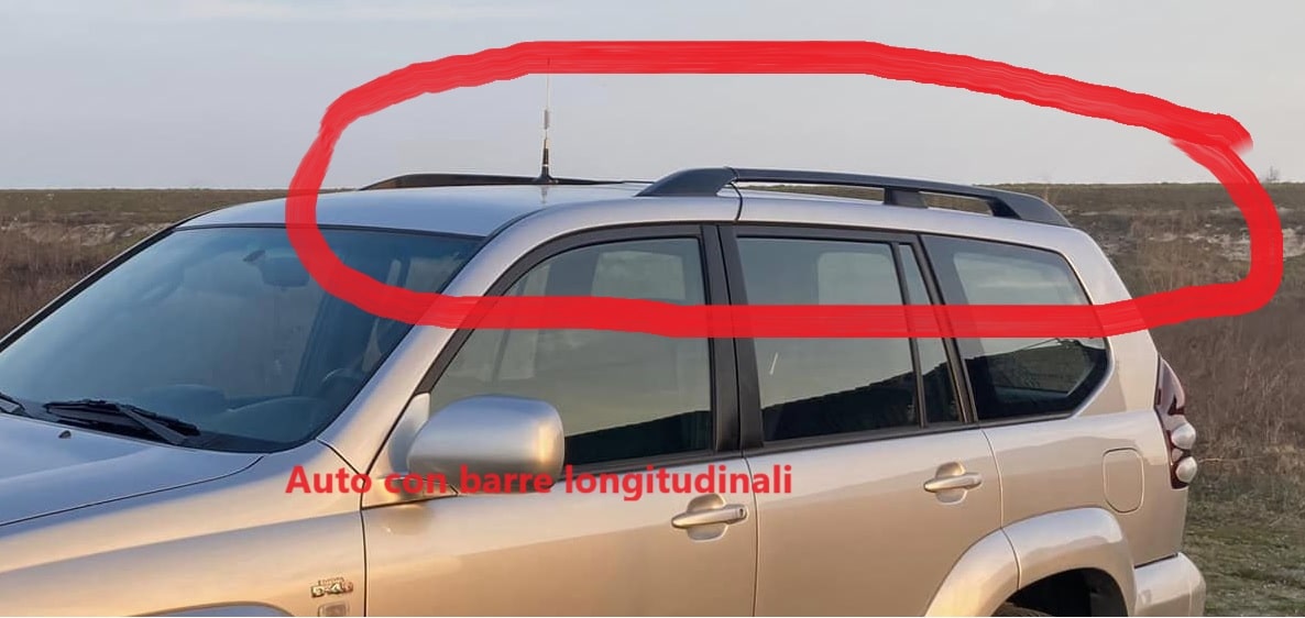barre portapacchi longitudinali di una Toyota Land Cruiser
